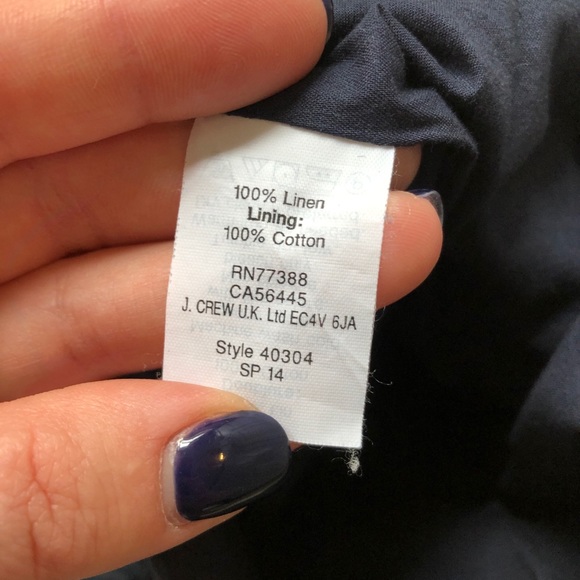 J. Crew City Mini Navy Linen - Picture 4 of 5